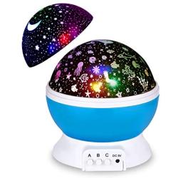 Night Light Projector, Updated 2 in 1 Kids Night Light Moon Star Projector and Undersea Lamp, Star Night Light 360-Degree Rotating 8 Colors Night Light for Kids Baby Children Bedroom Party Decoration