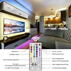 LED Strip Lights 50FT,RGB Color Changing LED Light Strips Flexible DIY, with 44 Keys IR Remote Controller LED Strips 2835, LED Lights for Bedroom, Kitchen, Party, Hallowen, Christmas(2 X 25FT/7.5m)