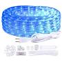 Blue LED Rope Lights Outdoor Strip Lights Waterproof Kit 39ft/12m Flexible Connectable 110V Decorative Light with 432pcs LEDs Cuttable for Garden Stairs Balcony Party.