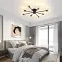 8-Lights Ceiling Light ,Metal Semi Flush Mount Chandelier, Ceiling Lamp for Dining Room Bedroom Kitchen Living Room Foyer Hallway（Black）.