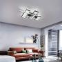 Garwarm Geometric Ceiling Light, 43W Black Modern LED Flush Mount Ceiling Lamps, 3-Squares Acrylic Dimmable Ceiling Light Fixtures Chandeliers for Dining Living Room Study Kitchen