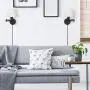 Plug in Wall Sconce Set of 2, Swing Arm Wall Lamp with Linen Lampshade, Modern Reading Wall Light Fixtures for Hallway Bedroom Living Room Plug in Wall Sconce Set of 2, Swing Arm Wall Lamp with Linen Lampshade, Modern Reading Wall Light Fixtures for Hallway Bedroom Living Room