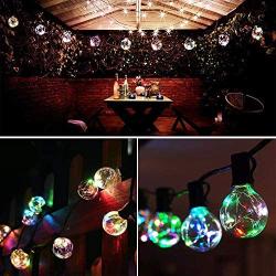 Outdoor String Lights 34.8FT Patio Lights G40 Globe 32 Bulbs (2 Spare) Waterproof LED String Light with 8 Modes Dimmable Remote Decorative String Lights for Indoor/Outside Commercial Porch Gazebo