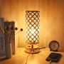 USB Gold Table Lamp with Charging Port, Accent Nightstand Lamp for Room Decor, USB Table Lamps for Nightstand, Beside Light for Bedroom, Living Room, Dresser, Dining Room(Gold)