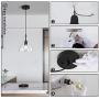 Industrial Pendant Lighting, 1-Light Adjustable Ceiling Lamp in Black Finish, Farmhouse Hanging Light Fixture with Clear Seeded Glass Shade for Dining Room, Living Room, Kitchen Island, 40W