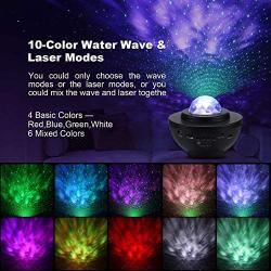 Lightess Star Projector Remote Control, Galaxy Night Light with Bluetooth Music Speaker, Ocean Wave Starry Light for Bedroom Party Home Decor, 9927332