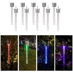 LaiAuu Solar Lights Outdoor Hanging, 10 Pack Multi-Color Changing Solar Lights Outdoor Decorative, Waterproof LED Solar Landscape Lights for Garden, Yard, Patio, Holiday