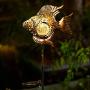 Solar Garden Decoration Outdoor Lights, Metal Fish Stakes LED Lights for Patio, Garden, Yard, Walkway (Bronze)