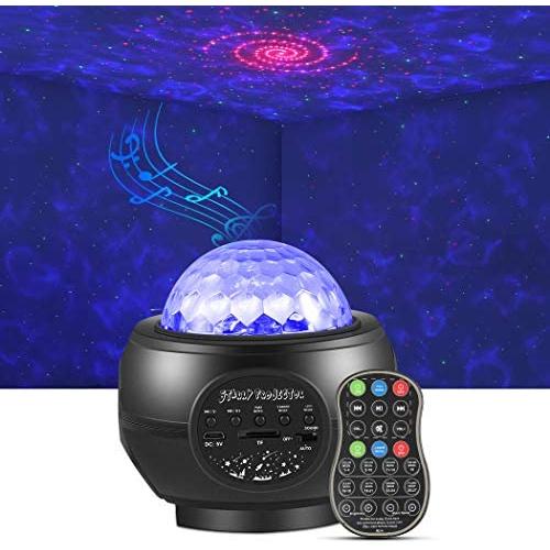 Star Projector Night Light, ZOTO Galaxy Ocean Wave Projector, Starry Projector with Bluetooth Speaker Remote Control, Rotating LED Star Projector for Ceiling for Kids Adults Bedroom Decoration