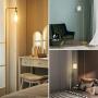 DEWENWILS Modern Floor Lamp for Living Room,Bedroom,Office,Stylish Gold Standing Lamp with Adjustable Glass Shade,63 inch Corner Lamp