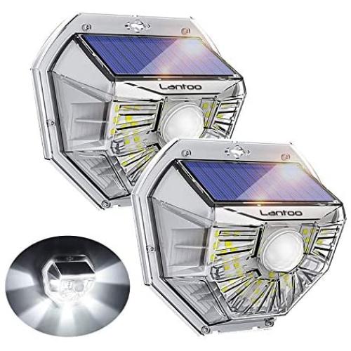 Solar Motion Sensor Light Outdoor, Lantoo 40 LEDs Solar Lights Outdoor, IP65 Waterproof Solar Security Decorative Wall Lights 270° Wide Angle for Step Stair, Yard, Path, Patio, Fence, Garage (2 Pack)