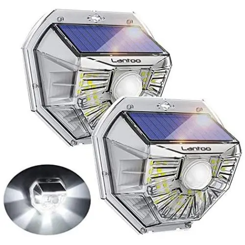 Solar Motion Sensor Light Outdoor, Lantoo 40 LEDs Solar Lights Outdoor, IP65 Waterproof Solar Security Decorative Wall Lights 270° Wide Angle for Step Stair, Yard, Path, Patio, Fence, Garage (2 Pack)