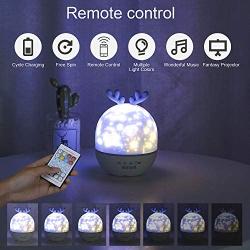 Night Light for Kids, BEVA Star Light Projector Rechargeable with 360 Degree Rotating, Color Changing Nursery Lamp with Remote Control, Best Gift for Baby Girls Boys Birthday Bedroom Party Decoration