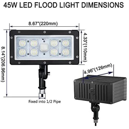 1000LED 45W LED Outdoor Flood Light Super Bright 4580lm Waterproof IP65 5000K AC100-277V UL DLC List for Wall,Garden,Backyard