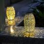 Solar Lantern Outdoor Hanging Decor Lanterns Decorative Garden Powered Decorations Patio Porch Lights Pathway Tabletop Lamps Table Light Outside Floor Moroccan Pathway Metal Yard 1 Pc (White)