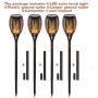 Solar Torch Lights Outdoor Dancing Flickering Flames Pack of 4 Piece Each 96 LED - Flame Solar Lights Outdoors Decorative Waterproof Garden Post Lamp with Solar Battery Powered for Patio