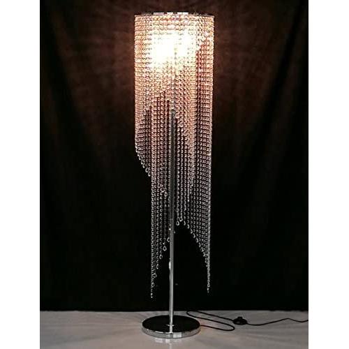 Surpars House Raindrop Crystal Floor Lamp Chrome Finish