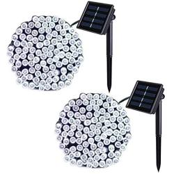 Jiamao 2 Pack 42.7ft 100 LED Solar Christmas Light 8 Modes Waterproof Solar String Light Outdoor Solar Fairy String Lights for Garden,Wedding,Party, Patio,Christmas Decoration (White)