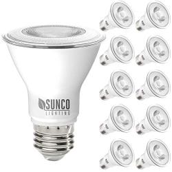 Sunco Lighting 10 Pack PAR20 LED Bulb, 7W=50W, Dimmable, 2700K Soft White, E26 Base, Indoor/Outdoor Spotlight, Waterproof - UL & Energy Star