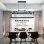 BONLICHT Industrial Rustic Farmhouse Chandelier 5 Light Modern Rectangle Dining Room Light Fixture Hanging Oil Rubbed Bronze Kitchen Island Cage Pendant Lighting with Clear Glass Shade for Hallway Bar