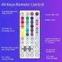 LED Strip Lights 32.8ft, 1 Roll RGB Led Lights 5050 LEDs Rope Light Strip Kit with 44 Key Remote Control and 24V Power Supply LED Tiktok Lights for Bedroom, Room, Kitchen, Home Decor
