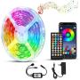 50ft /15M LED Strip Lights Kit, Flexible Led Light Strip Color Changing 5050 RGB with WiFi Bluetooth Remote Phone App Controller, LED Rope Lights Strip Sync to Music for Bedroom,Party and Home