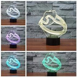 XXCZB Night Light for Children Diamond Ring 3D Night Light LED Bedside Lamp 7 Color Changing Christmas Halloween Birthday Gift Toys for Child Baby Boy