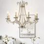ForeverLighting,FL-62936,American Country Style Luxury Crystal Chandelier E12 8 Lights LED Pendant Light Fixture Suitable for Dining Room/Living Room