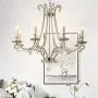 ForeverLighting,FL-62936,American Country Style Luxury Crystal Chandelier E12 8 Lights LED Pendant Light Fixture Suitable for Dining Room/Living Room