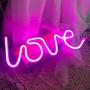 Love Neon Signs for Wall Decor,USB or Battery Decorative Neon Lights, LED Signs for Bedroom,LED Neon Light Neon Sign Light Up for Bar,Christmas,Party,Wedding,Kids Room,Girls Living Room（Pink）