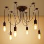 Veesee 6 Arms Industrial Ceiling Spider Lamp Fixture,Home DIY E26 Edison Bulb Chandelier Lighting,Metal Pendant Lights,Retro Chic Drop-light for Bedrooms Dining Kitchen Island Living Room(78.7in Wire)