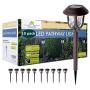 10 Pack Solar Lights Outdoor Decorative, Solar Pathway Lights Outdoor, Solar Powered Garden Yard Lights for Walkway Sidewalk Driveway. (Warm White 10 Pack)