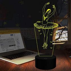 Ballet Dancer Gifts 3D Illuion Lamp YKLWORLD Ballerina Night Light 7 Color Changing Party Decor Birthday Gift Toys for Teen Girls