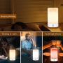 Zosam LED Bedroom Lamp,4 Light Modes,3 White Light & Mood Light Mode,with Memory of Brightness,Fast Charging USB Dimmable Warm White Light 7 Colors Table Lamp Portable,for Bedroom,Living Room & Desk