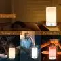 Zosam LED Bedroom Lamp,4 Light Modes,3 White Light & Mood Light Mode,with Memory of Brightness,Fast Charging USB Dimmable Warm White Light 7 Colors Table Lamp Portable,for Bedroom,Living Room & Desk