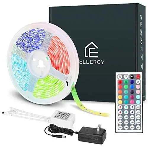 Ellercy Led Strip Lights 16.4ft,5050 RGB Light Strips Kit with Keys Remote