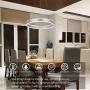 ROYAL PEARL Modern Foyer Pendant Light Dimmable 6460lm 76W LED Chandelier Adjustable Hanging Pendant Lighting for Living Dining Room Bedroom, 6000K, Silver
