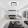 SOTTAE 2-Light Flush Mount Ceiling Light Fixture,Black Frame and White Glass Drum Shade Light,Ceiling Light Fixture for Closet Kitchen Bathroom Foyer Stairs Laundry and Bedroom
