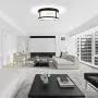 SOTTAE 2-Light Flush Mount Ceiling Light Fixture,Black Frame and White Glass Drum Shade Light,Ceiling Light Fixture for Closet Kitchen Bathroom Foyer Stairs Laundry and Bedroom