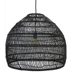 XIAOXY Handwoven Bamboo Rattan Wicker Lantern Chandeliers Retro Industrial Bedroom Bedside E27 Lighting Pendant Lamp (Color : Black)
