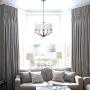 CO-Z 5 Light Brushed Nickel Chandelier, Contemporary Ceiling Light Fixture with Decorative K9 Crystal Ball and Satin Etched Cased Opal Glass Shade, Modern Chandelier Lighting for Dining Room