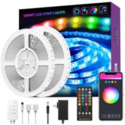 LED Light Strip, GroHome 32.8ft Smart WiFi Strip Lights Kit Works with Google and Alexa, Music Sync RGB Color Changing Tape Lights for Bedroom, Living Room, Kitchen, TV, Party