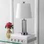 JONATHAN Y JYL2025A Lillian 18'' Metal Mini LED Lamp Transitional,Glam,Traditional,Contemporary for Bedroom, Living Room, Office, College Dorm, Coffee Table, Bookcase, Chrome with White Shade