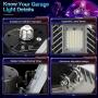 Falive Garage Lighting LED Garage Lights 6000Lm Super Bright Garage Light with Adjustable Multi-Position Panels Tribright Garage Ceiling Light Bulb for Garage, Attic, Basement (No Sensor)