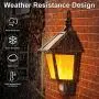 Solar Lights Outdoor, 2 in 1 Sconce Decorative Flickering Flame Wall Lights Dusk to Dawn, Wireless Waterproof Solar Lights Motion Sensor for Outdoor Party, Garden, Patio, Garage, Back/Front Door