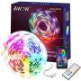 AWOW 32.8ft Dreamcolor Led Strip Lights Waterproof 5050 LEDs Color Changing Strip Lights Sync to Music for Room, Kitchen, Party (3 Ways Control)