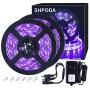SHPODA 33ft LED Black Light Strip Kit,600 Units,385nm-400nm,12V Flexible Blacklight Fixtures,10M LED Ribbon,Non-Waterproof for Indoor,Birthday,Wedding,Dark Party SHPODA 33ft LED Black Light Strip Kit,600 Units,385nm-400nm,12V Flexible Blacklight Fixtures,10M LED Ribbon,Non-Waterproof for Indoor,Birthday,Wedding,Dark Party