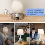 Touch Control Ceramic Table Lamp with USB Charging Ports, Dimmable Modern Nightstand Lamp with White Fabric Shade, Bedside Minimalist Lamp for Bedroom, Living Room, Office, A19 6W LED Bulb Included Touch Control Ceramic Table Lamp with USB Charging Ports, Dimmable Modern Nightstand Lamp with White Fabric Shade, Bedside Minimalist Lamp for Bedroom, Living Room, Office, A19 6W LED Bulb Included