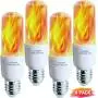 Flickering LED Flame Light Bulbs E26 LED Bulb with Gravity Sensor Flame Night Bulb for Home Hotel Bar Party Decoration - 4 Pack