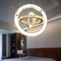 Modern Crystal Chandelier, Living Room Dining Room Big Crystal LED Ceiling Pendant Light Contemporary 3 Rings Adjustable Stainless Steel Lighting Fixtures, Warm White (3r Warm White)